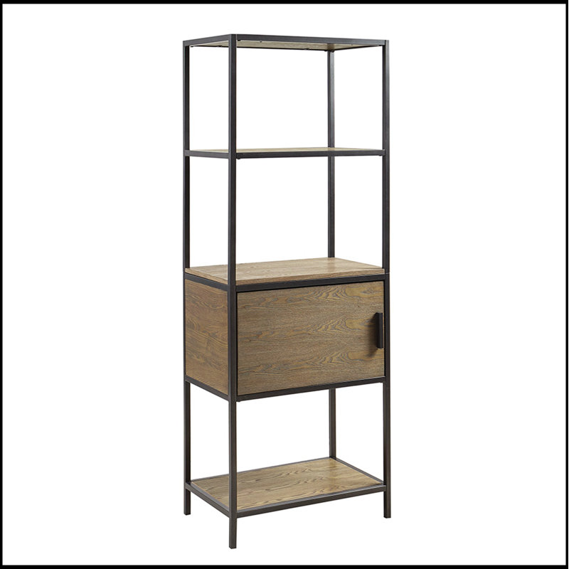 3-Shelf Bookcase with Storage Cabinet, Sturdy Metal Frame and Spacious Shelves for Organized Display and Concealed Storage.