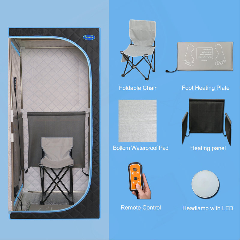 Portable Plus Type Full Size Far Infrared Sauna Tent. Spa, Detox ,Therapy And Relaxation At Home.Larger Space,Stainless Steel Pipes Connector Easy To Install, With FCC Certification