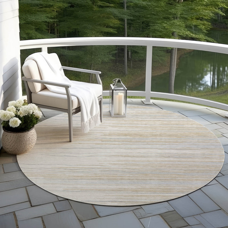 Tapis intérieur / extérieur en lin Ayra , 8 pi x 8 pi