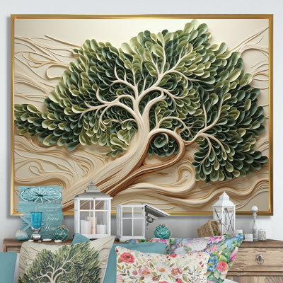 «Tree American Basswood Collage 2», art mural arbre