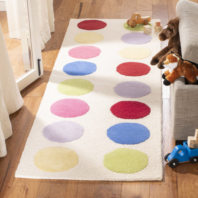 Tapis ivoire en laine / coton touffeté à la main Krystyna