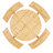 8 Person Round Picnic Table With 4 Built-In Benches. , Smooth Edge, Waterproof, Natural, Weather-, For Patio, Backyard, Garden Benches - Umbrella Hole Construction For Backyard And Patio-1265696339