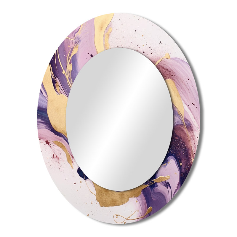Lehoux - Miroir abstrait en métal, 43 po x 33 po