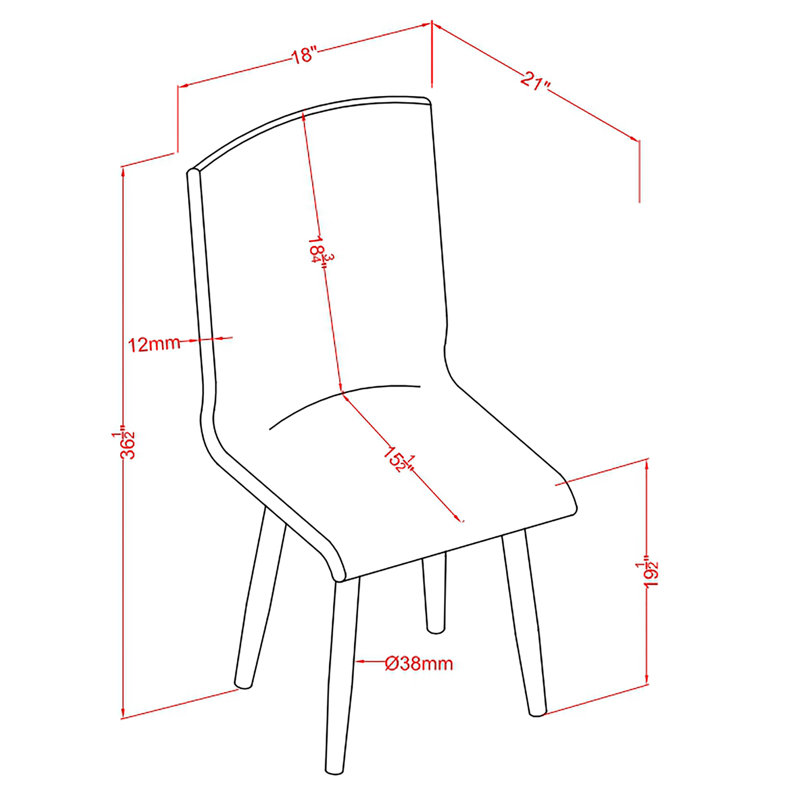 Chaise parsons rembourrée grise