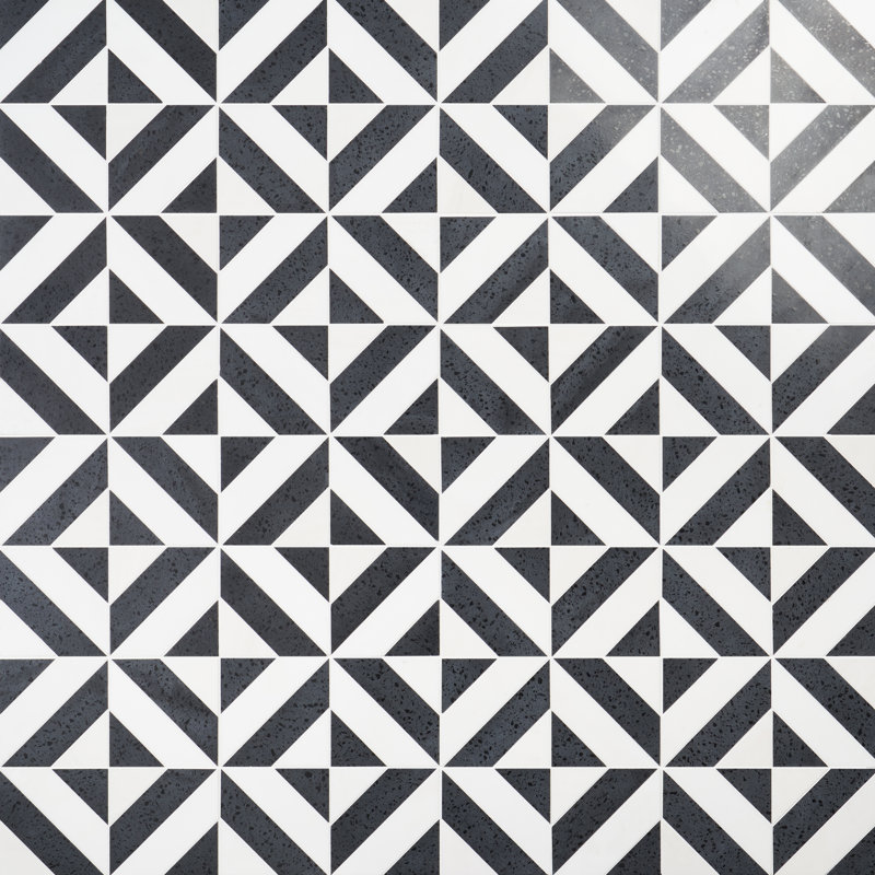 Lupa 12" x 12" Random Mosaic Wall & Floor Tile, Pepper Black