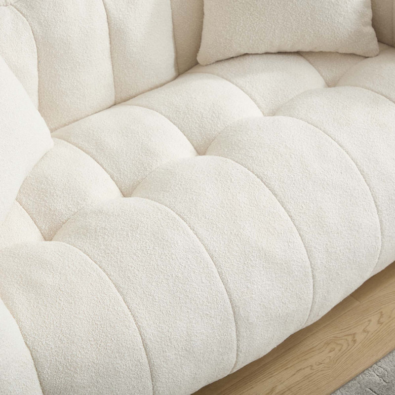  Causeuse capitonnée Bean Bag, Polyester blanc