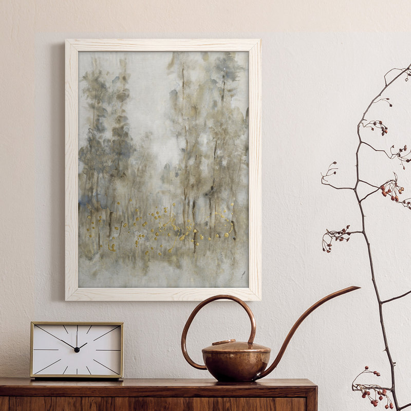 Thicket of Trees II, toile encadrée de qualité supérieure - prête à être accrochée, H 17 po x l 20 po x P 1 po, Cadre blanc