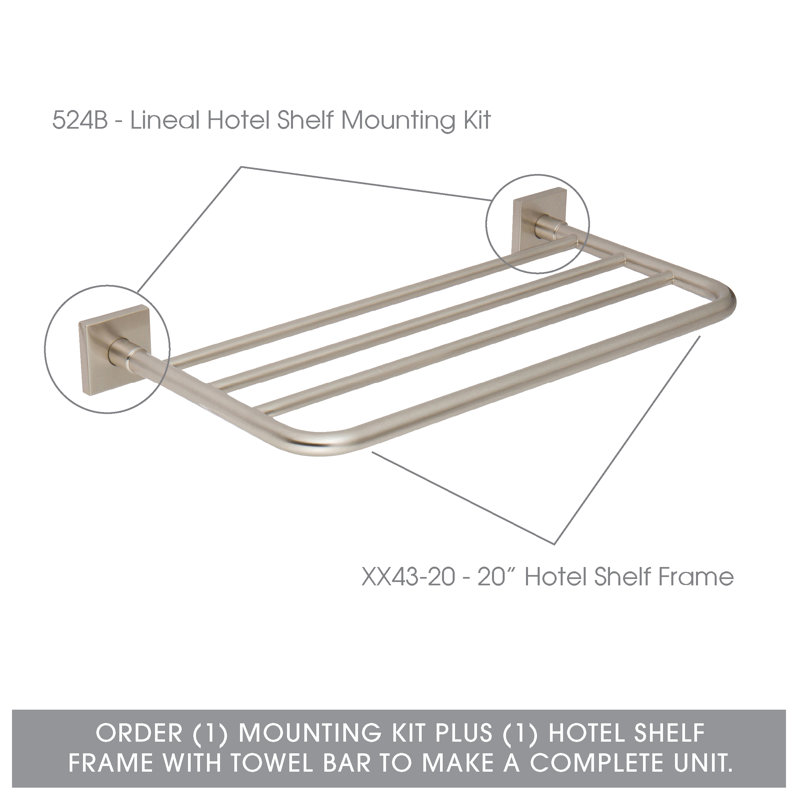 20" Hotel Shelf Frame with Towel Bar