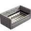 Lit de jour gris simple avec couchette, structure de support rembourrée et rembourrée, pour la maison