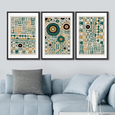 Abstract Vibrant Color Blocks 3 - Pieces