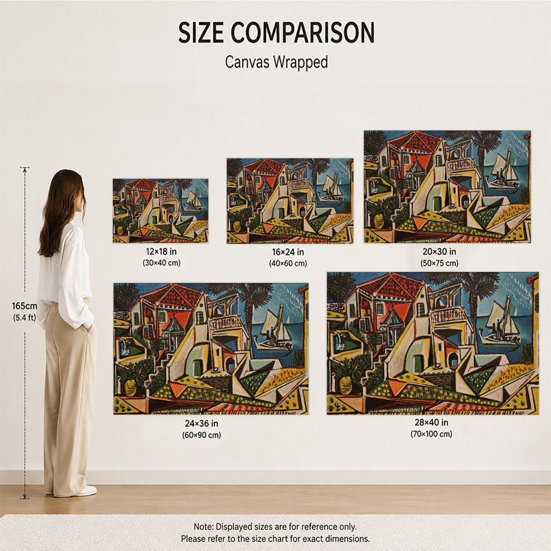 Pablo Picasso, affiche, paysage, paysage méditerranéen, art mural encadré, 28 po x 40 po