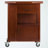Gregory Utility Cart with Wheels - Cabinet and Open Shelf in Walnut, 33.05" H X 43.05" W X 18.30" D