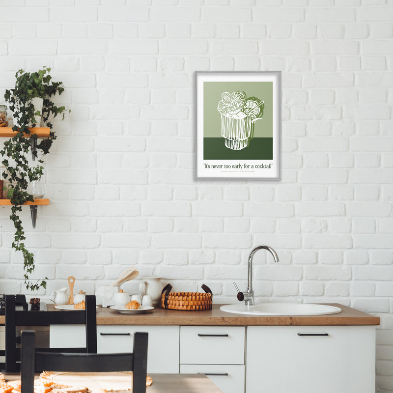 «Green Never Too Early Cocktail», estampe numérique giclée, par lettré et doublé, H 14 po x l 11 po