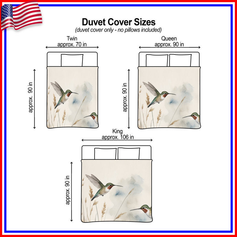 Hummingbirds In Flight Housses de couette, Lit simple