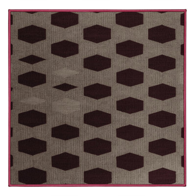 Machine Washable Checkered Brown Area Rug