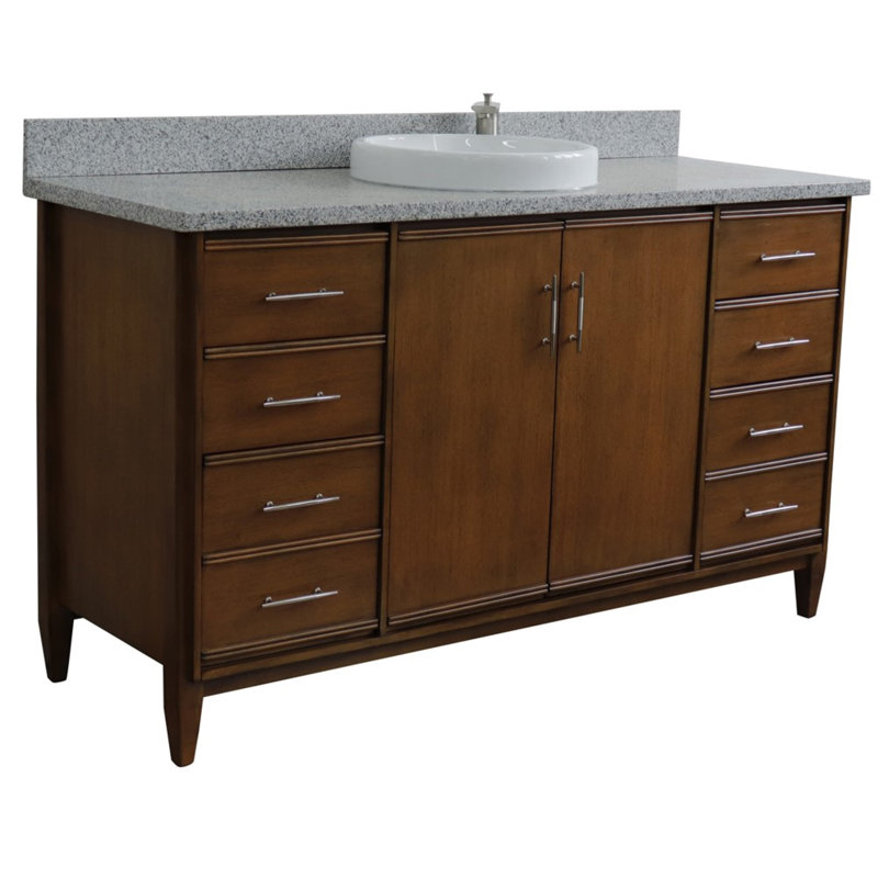 Ensemble de meuble-lavabo simple 61 po Cherine, gris