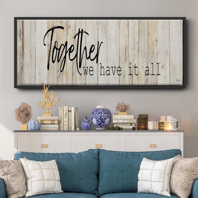 Together We Have- Framed Canvas, 8" H x 20" W