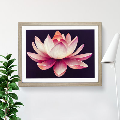 Stupendous Lotus Flower 1 Piece Single Picture Frame Wall Art