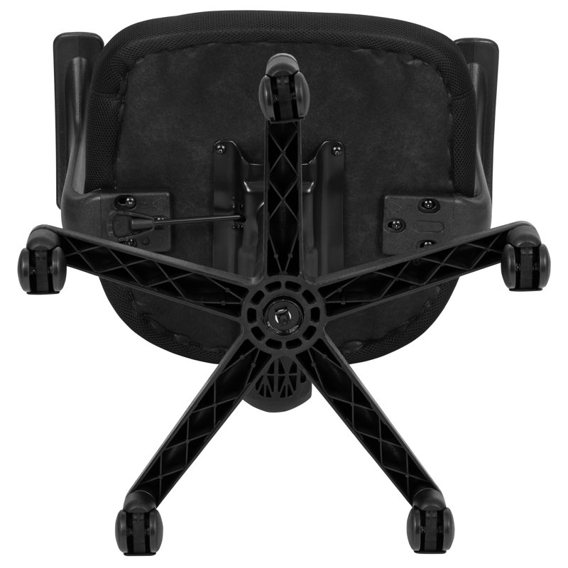 Flash Fundamentals Mid-Back Mesh Swivel Ergonomic Task Office Chair with Arms, Black
