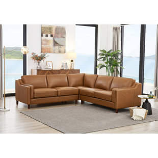 Canapé modulaire symétrique en cuir de 102 po Bella