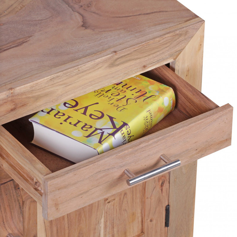 Medway 50cm W Solid Wood Bedside Table, Acacia