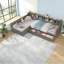 Lits simples peu encombrants avec rangement en bois, conception d'angle moderne et confortable, gris