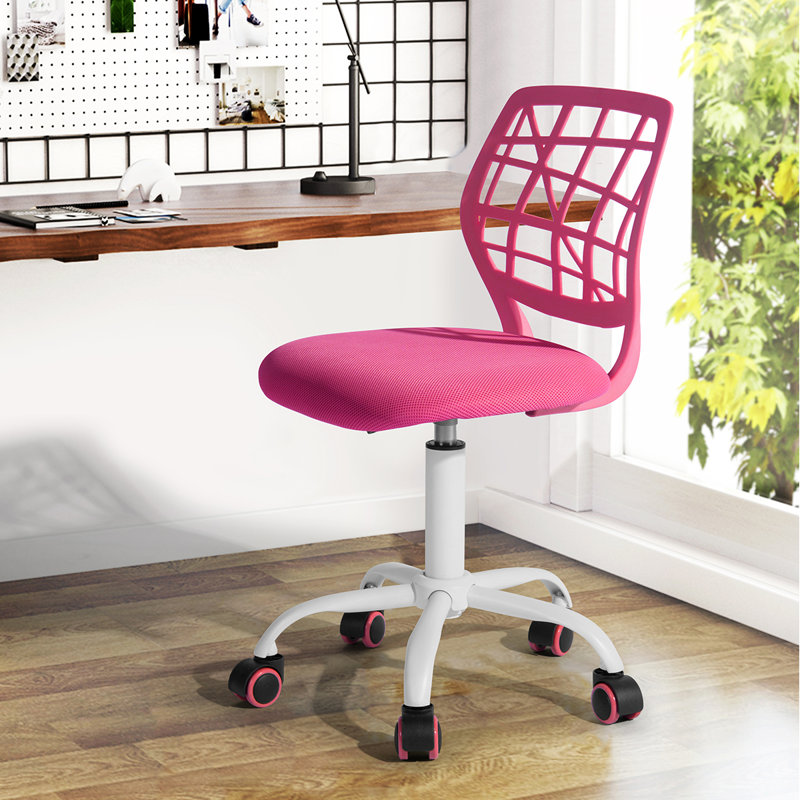 Chaise de bureau pivotante réglable Sisk, Rose