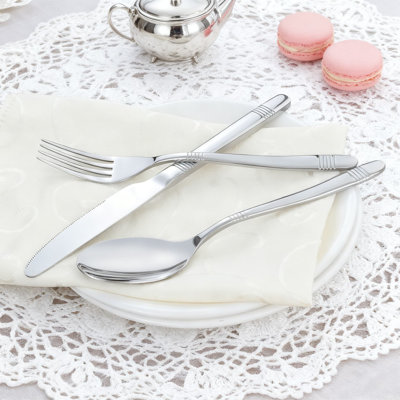 Ensemble de couverts en acier inoxydable 60 pièces, service pour 12 personnes avec couteaux de table, fourchettes, cuillères et ustensiles à dessert, coutellerie durable polie miroir pour les réceptions de tous les jours