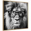 «Black and White Lion in Reading Glasses» par The Creative Bunch Studio, reproduction d'art sur toile encadrée-448566436