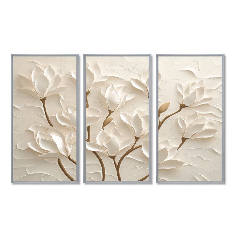 Ensemble de salon Adalbern - Magnolia, H 28 po x l 36 po, Reproduction avec cadre flottant, Silver