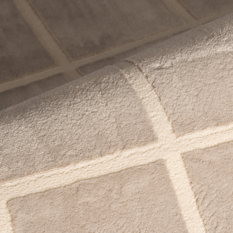 Lunara Textured Checkered Area Rug, Rectangle 6'7" x 9', Gray