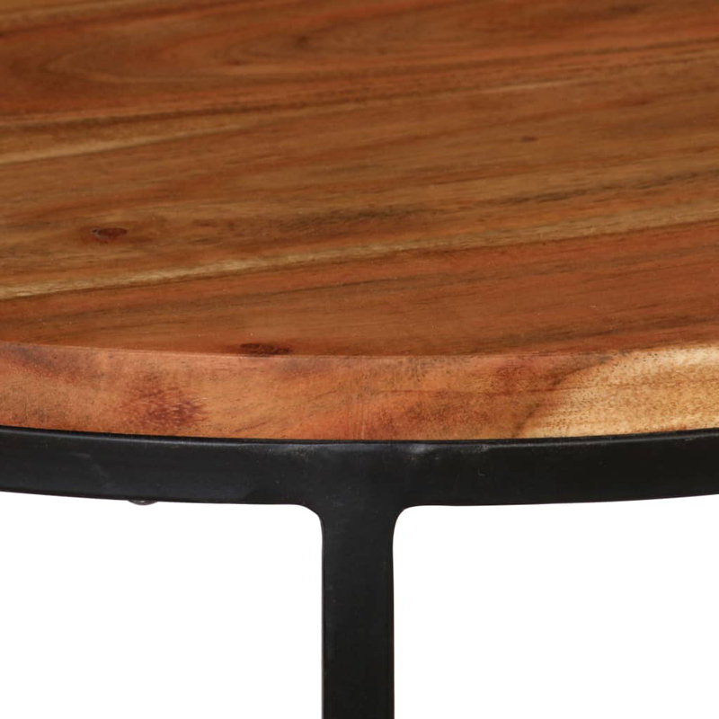 Ensemble de tables basses 3 pièces en bois d'acacia massif au fini sheesham