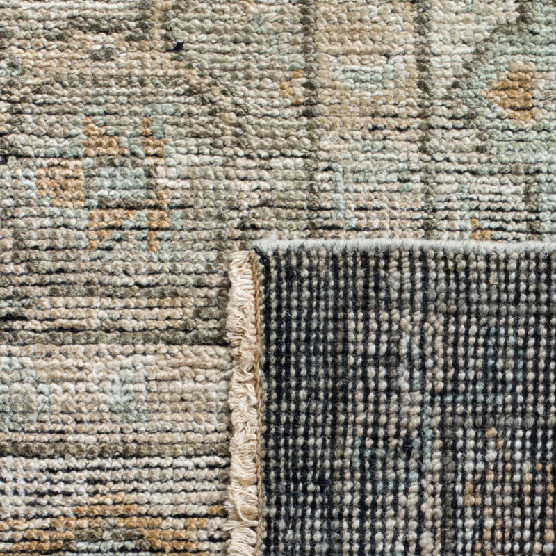 Izmir Hand-Knotted Wool Linen Area Rug, Rectangle 12' x 15'