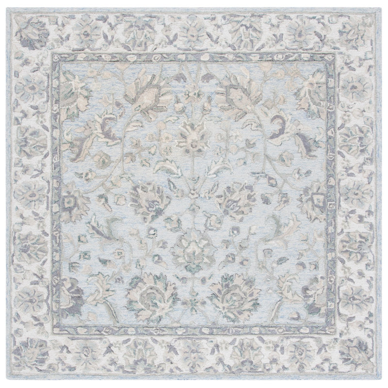 Trebino Hand Tufted Wool Oriental Rug, Square 6'