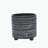 S/2  TRIBAL LOOK FOOTED PLANTER 6/8", BLACK