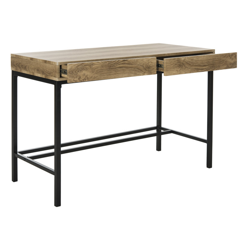 Blonde Metal Base Writing Desk