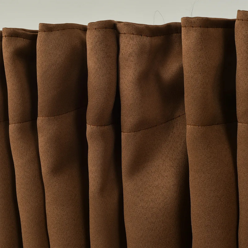 Extra Wide & Extra Long Custom Made Solid Color Room Darkening Single Curtain Panel, 100" W x 300" L, Brown