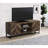 Contemporary Tv Stand In Rustic Oak With Pattern And Sled Trestle For Homes 2-Door Industrial Legs Functional Shelving Living Areas