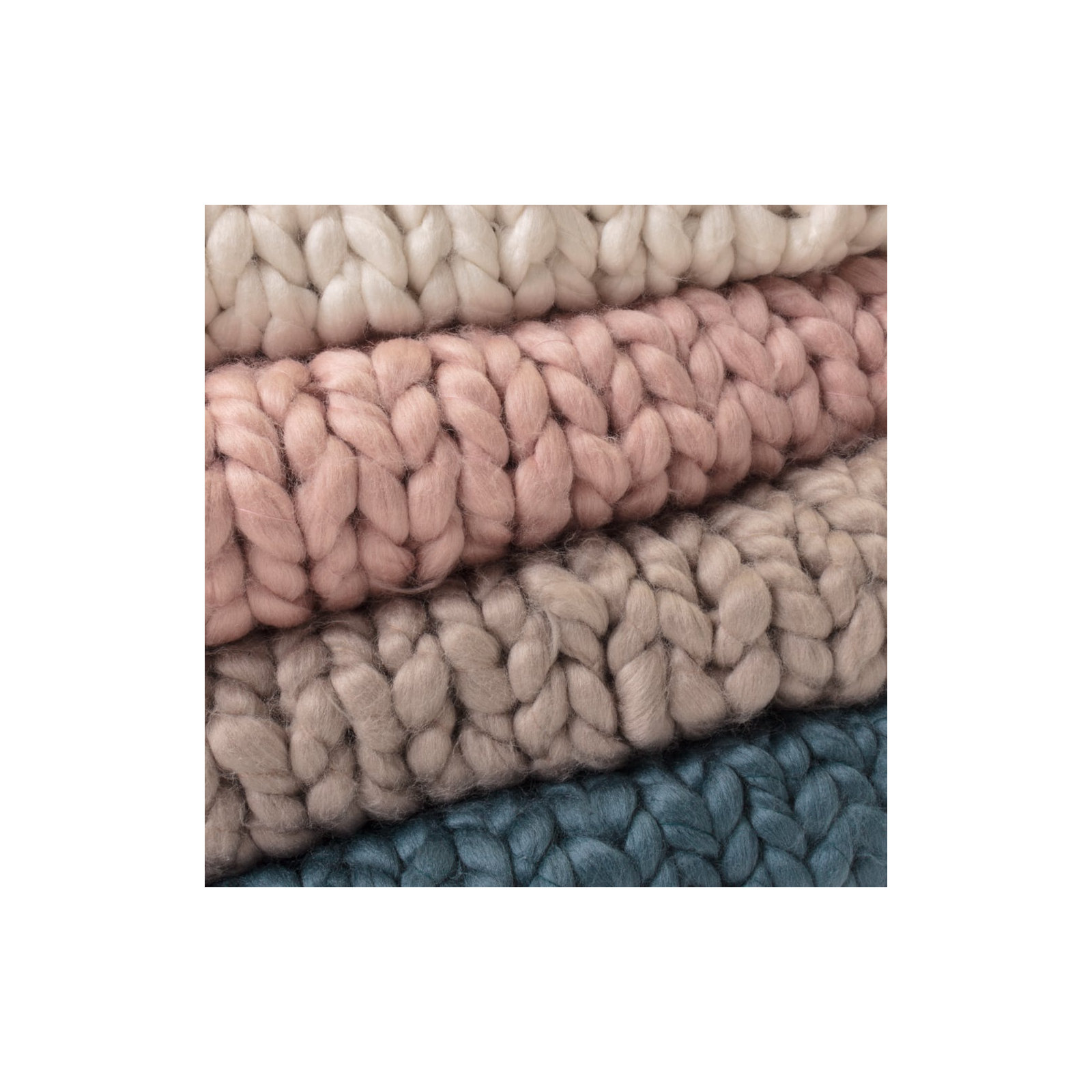 Geri Chunky Knit Throw Blanket, Platinum Gray