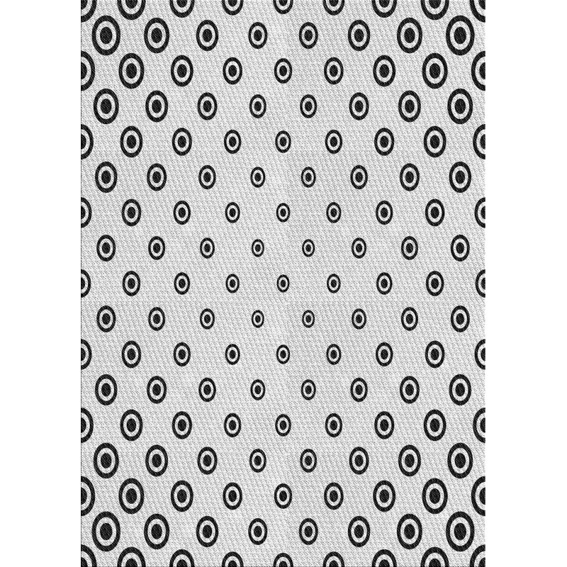 Tapis blanc/noir zone à motif, Rectangle 2 pi x 3 pi