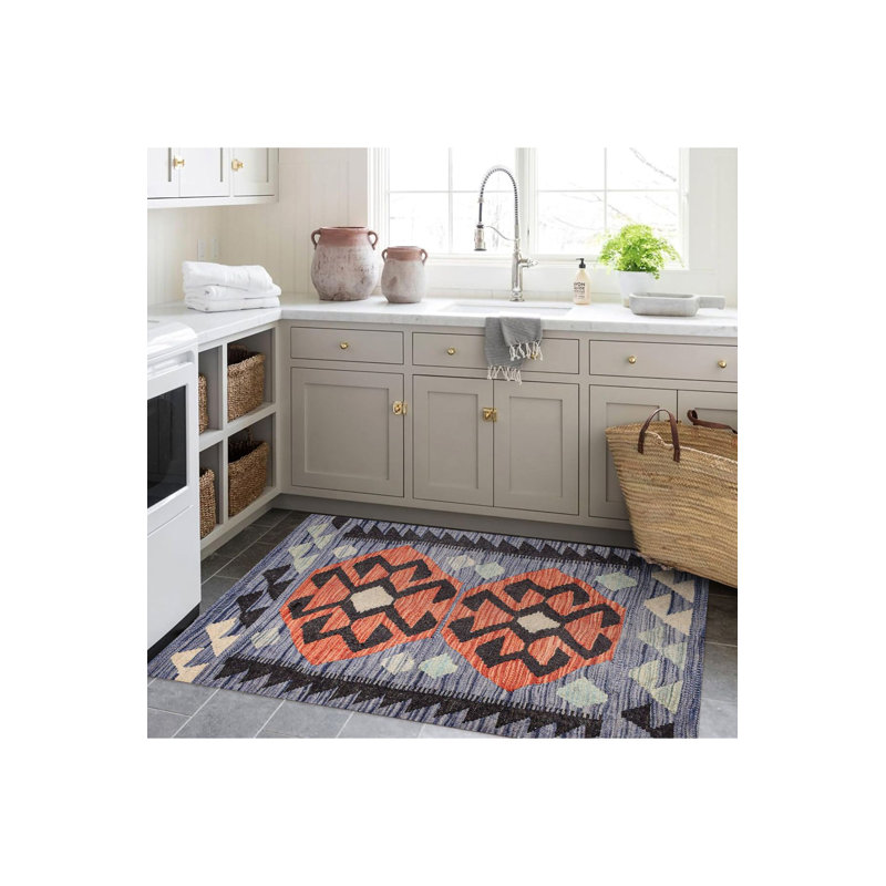 Tapis gris délavé à motif géométrique détaillé, Tapis de couloir 2 pi 6 po x 9 pi 10 po inclus
