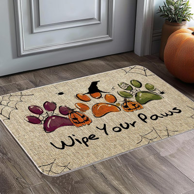Tapis de porte d'Halloween Essuyer vos pattes