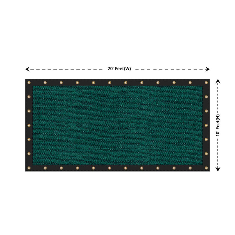 Bâche rectangulaire en filet 6 oz, H 120 po x l 240 po x P 1 po, Vert