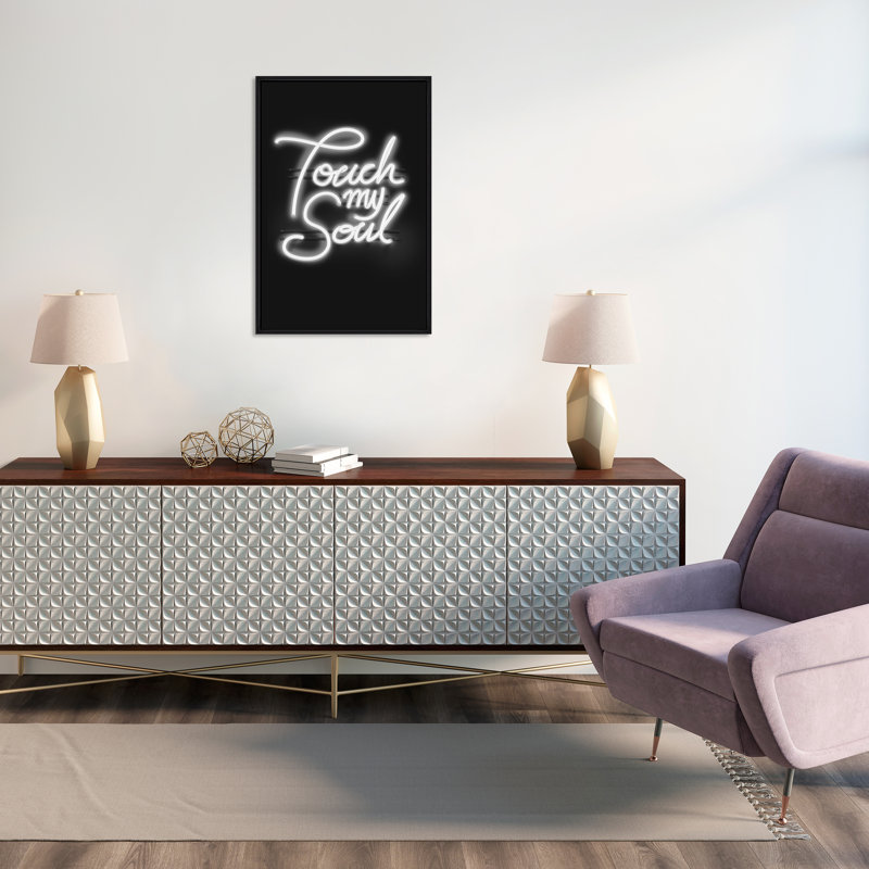 «Neon Touch My Soul», art textuel sur toile, Image au gel brossé