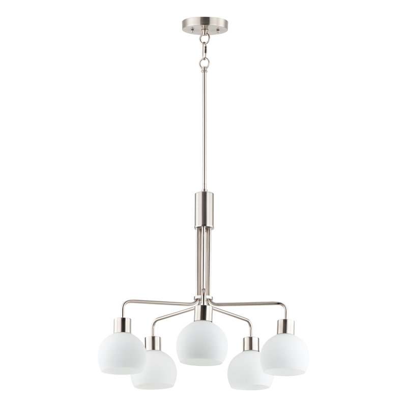 Stackpole 5 - Light Dimmable Classic / Traditional Chandelier, Satin Nickel