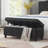 Upholstered Tufted Button Storage Bench ,Faux Leather Entry Bench With Spindle Wooden Legs, Bed Bench- Black