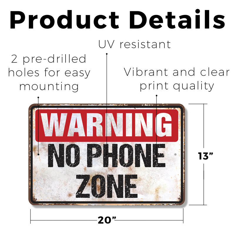 Panneau d'avertissement en plastique 13 po x 20 po Avertissement, H 13 po x l 20 po x P 0,1 po