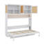 Lit escamotable compact avec rangement supérieur, structure pliable avec éclairage et connectivité USB-1841215923