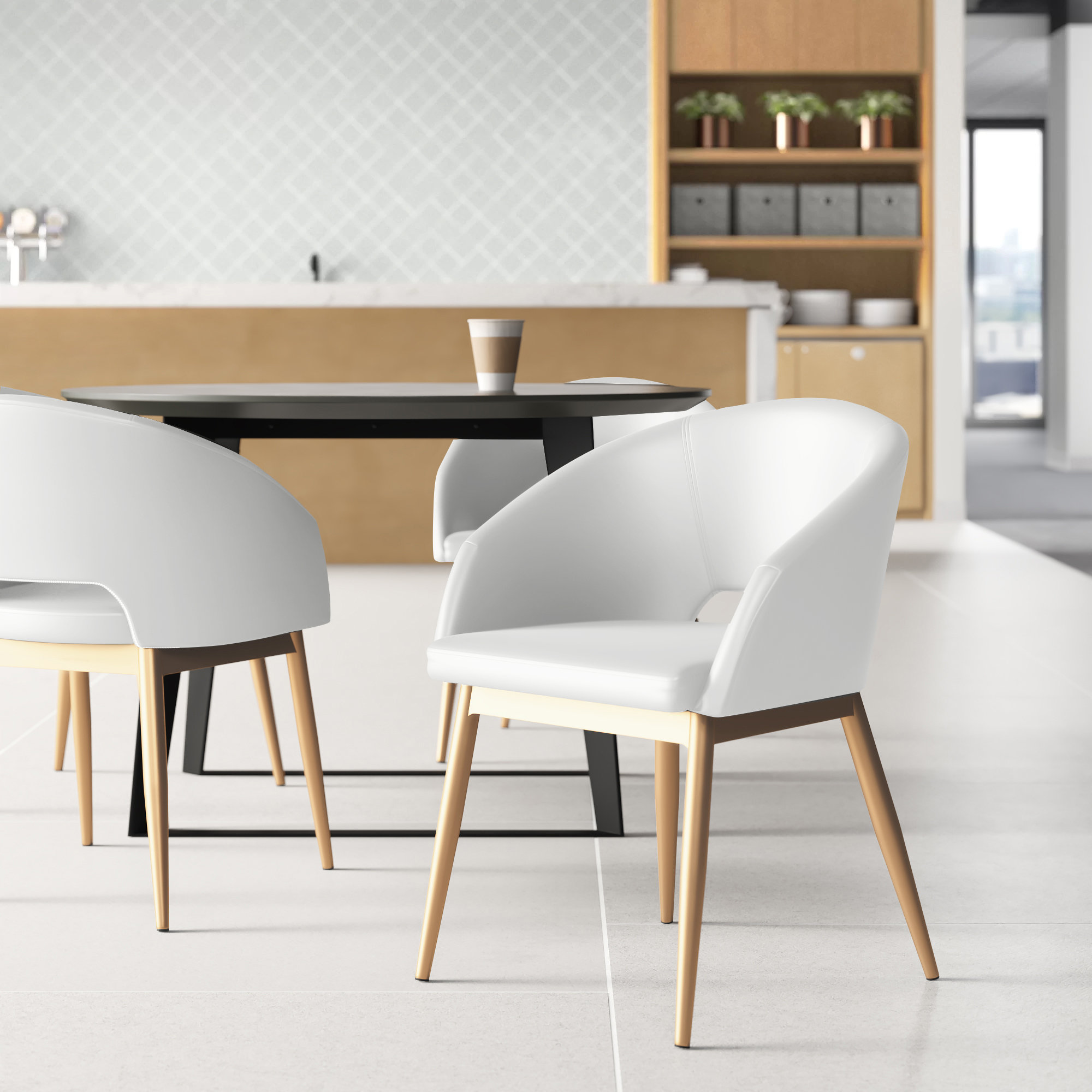 Mercer41 Oliviah 23" W Dining Chair with Metal Frame & Reviews Wayfair