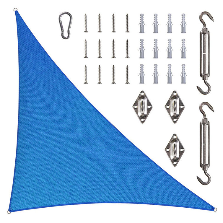 Amgo Customize Triangle Shade Sail - 200 GSM, 95% UV Blockage with Hardware Kit